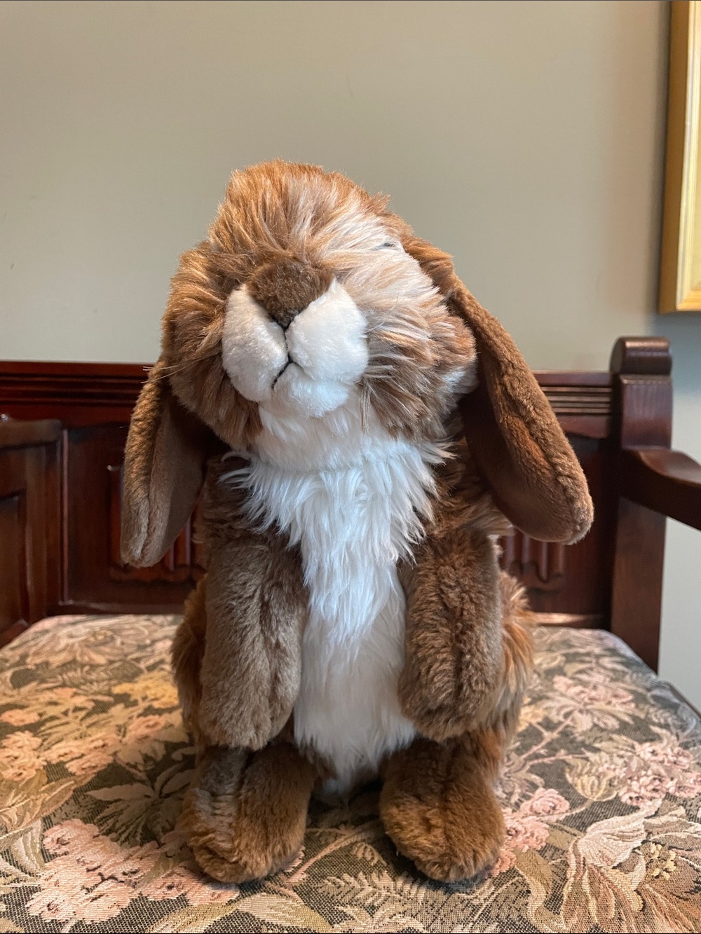 FAO brown and white plush bunny